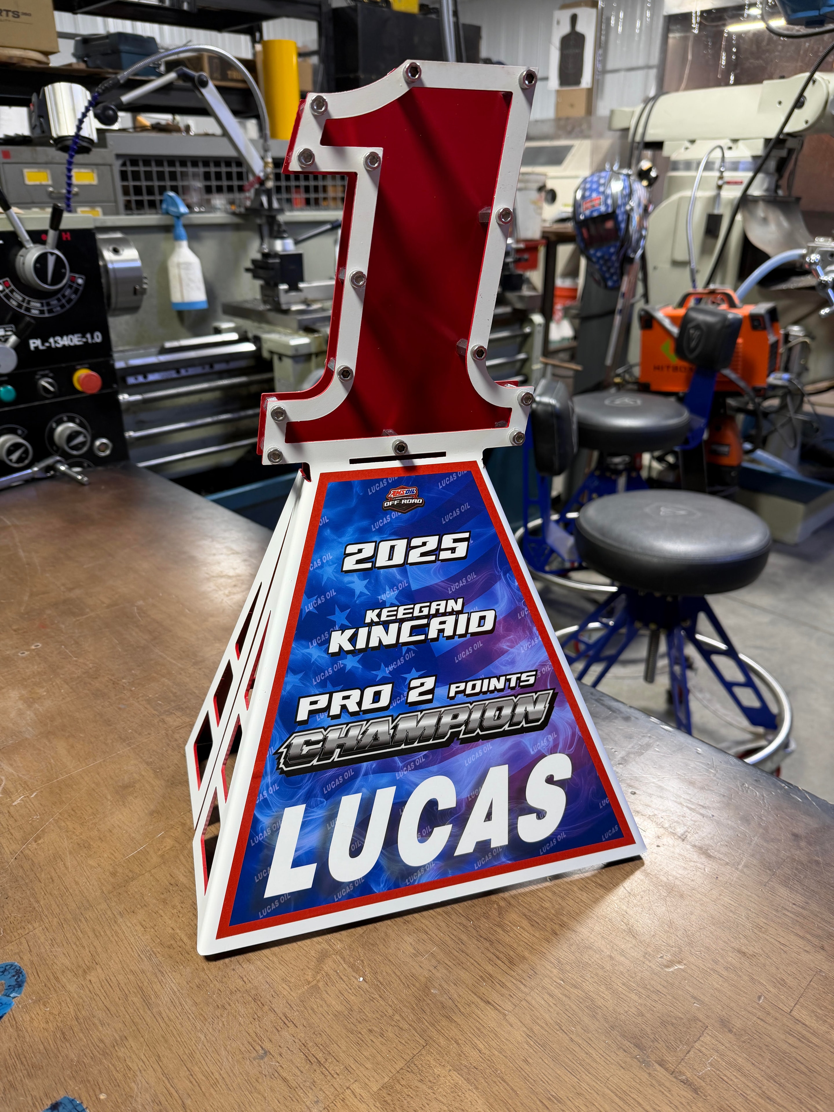 2025 Keegan Kincaid Pro 2 Points Champion trophy — Lucas Oil Off Road Racing Series